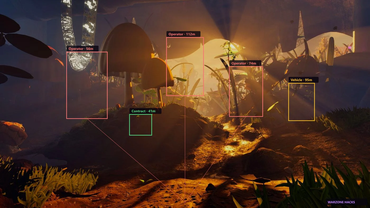 ESP player boxes in an Grounded raid